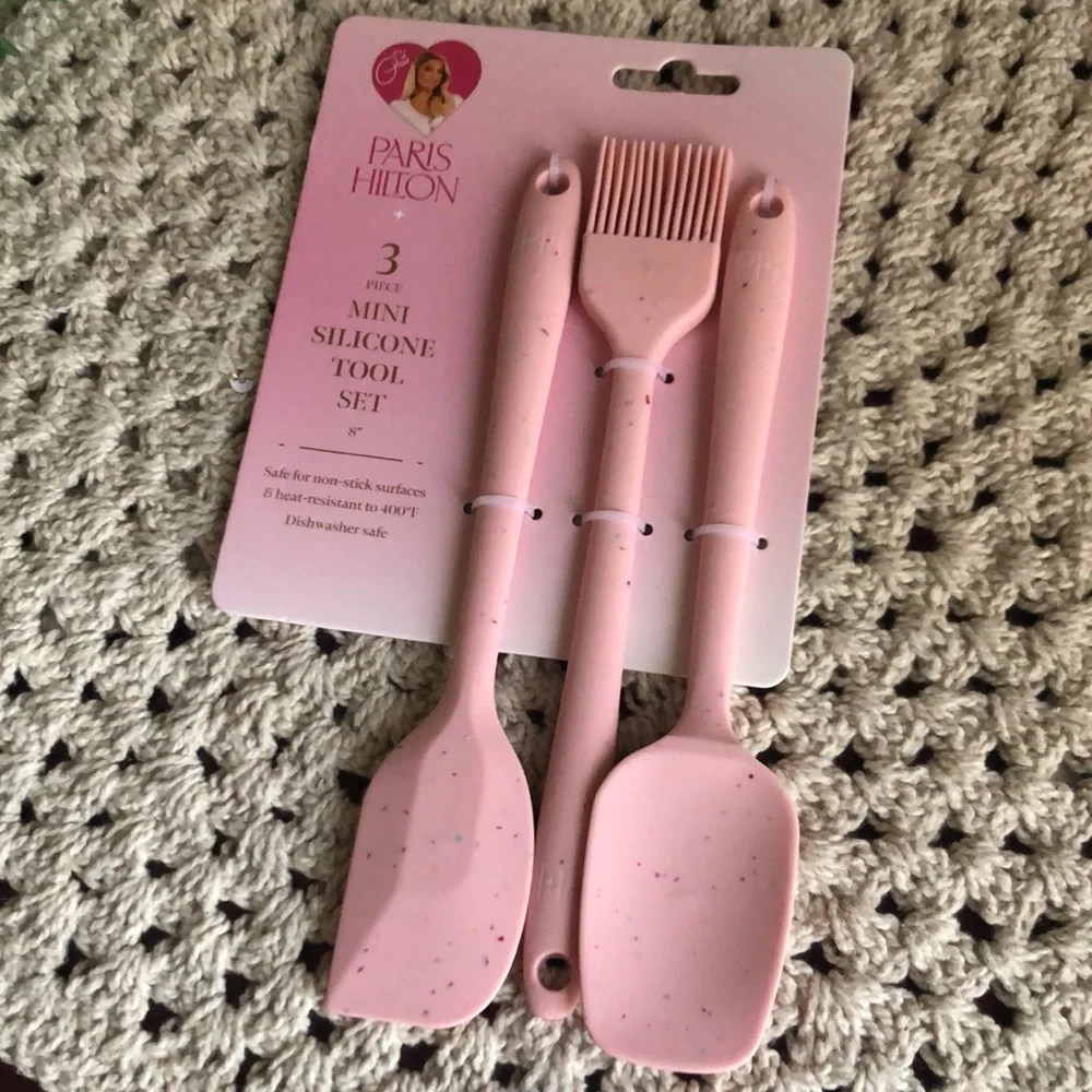 Paris Hilton Pink Mini Silicone Kitchen Tool Set